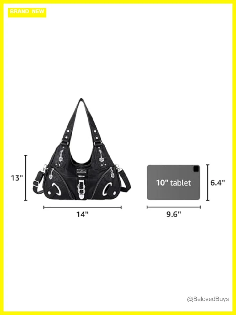 Large Hobo Satchel Shoulder Bag Faux Leather Multi-Pocket Women Daily